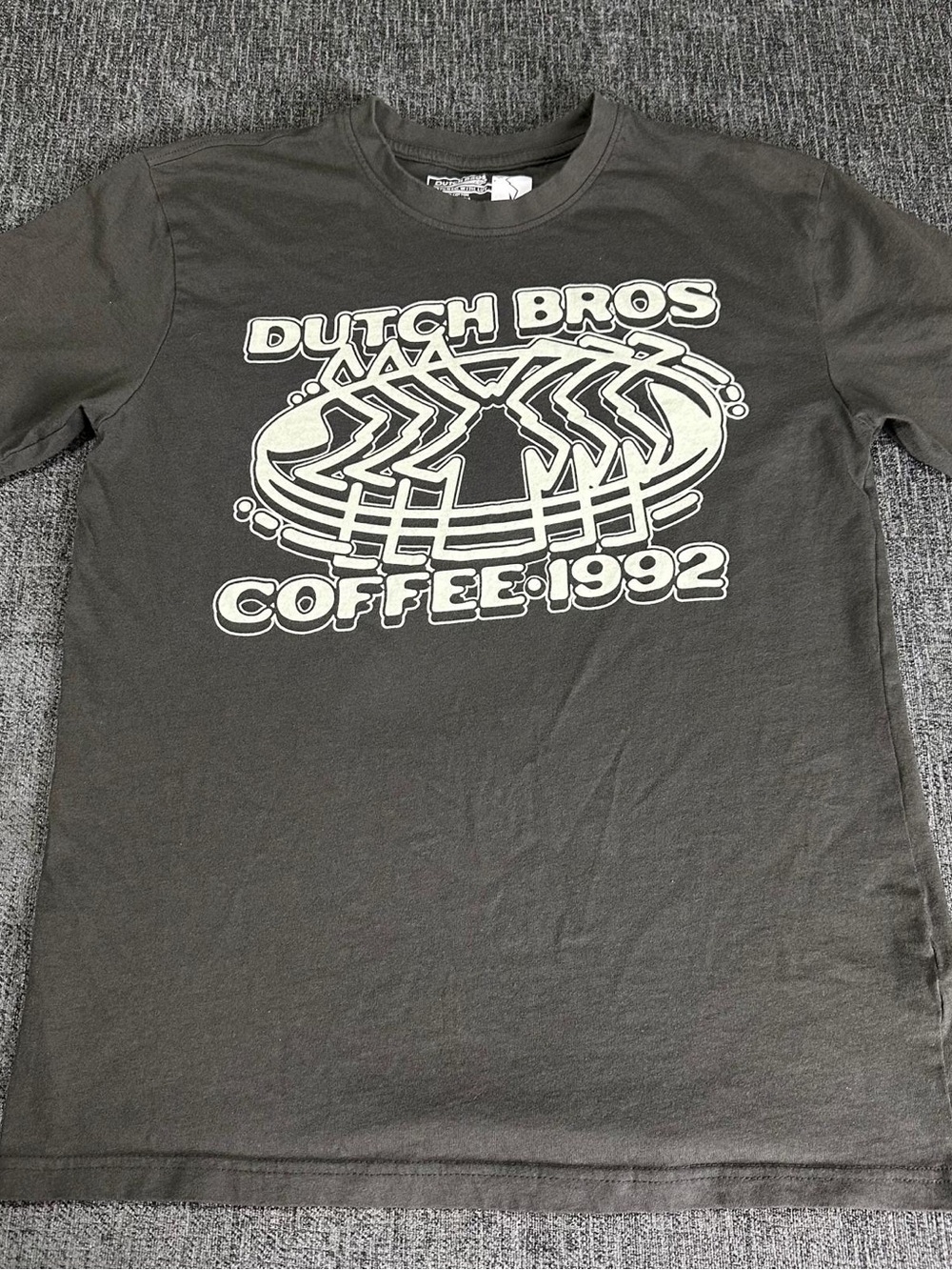 Dutch Bros Coffee Windmill 1992 Tshirt Unisex Size Medium Dark Gray Short Sleeve